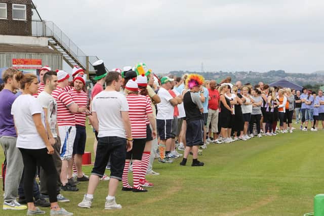 Rastrick Big Event with 'It's a Knockout' at Rastrick Cricket Club.
Competitors ready for the 'It's a Knockout' competition