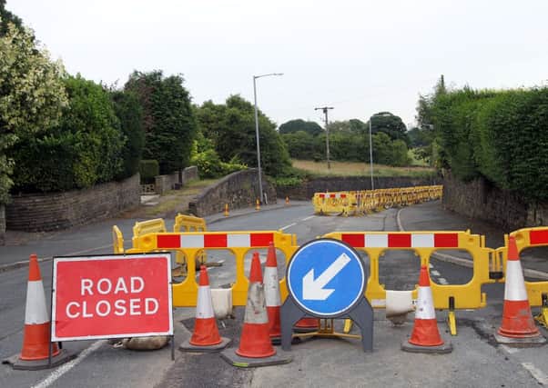 Cain Lane, Southowram, closed for major gas works.