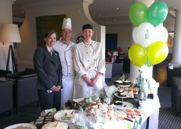 Staff at the Holiday Inn, Brighouse, supporting Macmillan Coffee Morning.