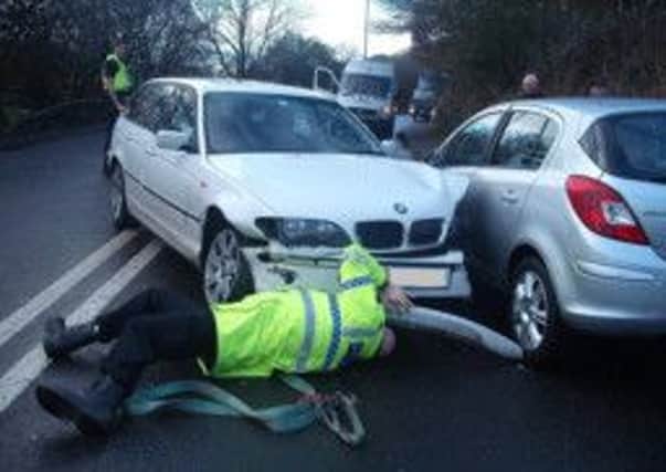 Crash in Burnley Road, Mytholmroyd