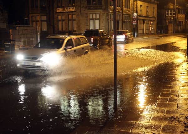 Surface flooding on Rochdale Road, Todmorden