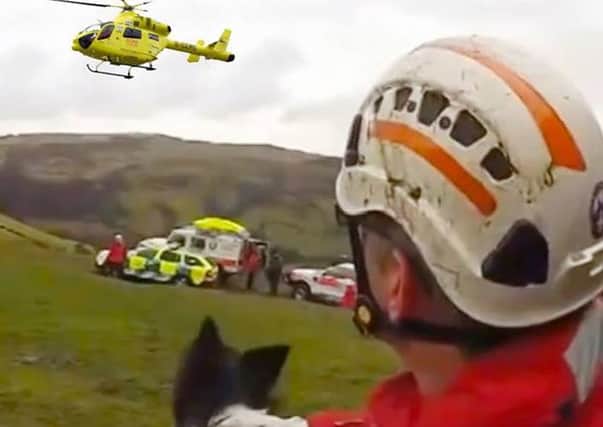 Members of Calder Valley Search and Rescue Team at an incident in Todmorden