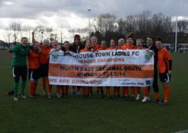 Brighouse Town Ladies celebrate their title success