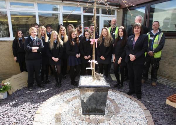 Memroial garden opened at Brighouse High School for Caitlin Thaxter.