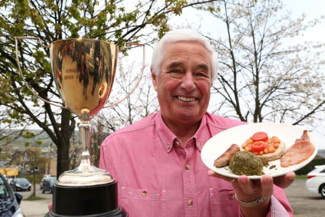 Philip Berkeley, winner of the World Dock Pudding Championship 2014, Mytholmroyd Community Centre.