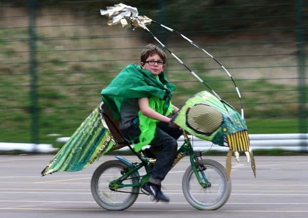 Andrew Ellis-Walker on his Fantastical Cycle, ready for the Fantastical Cycle Parade in Todmorden on Saturday, April 26. Picture: Charles Round