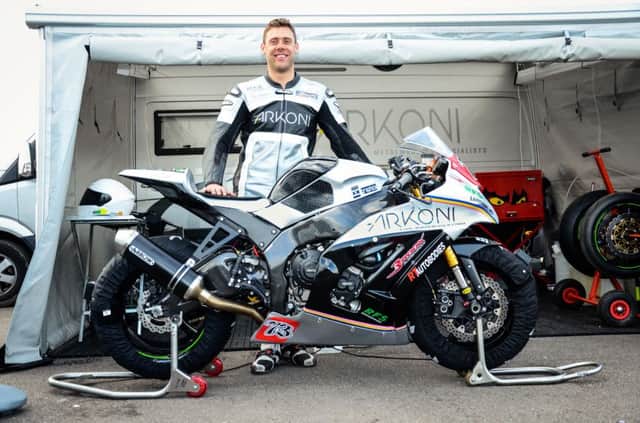 Motorcycle racer David Brook is being sponsored by Brighouse business Arkoni