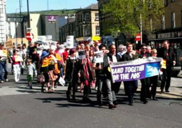 Protest march against the A&E closures at Calderdale Royal Hospital
