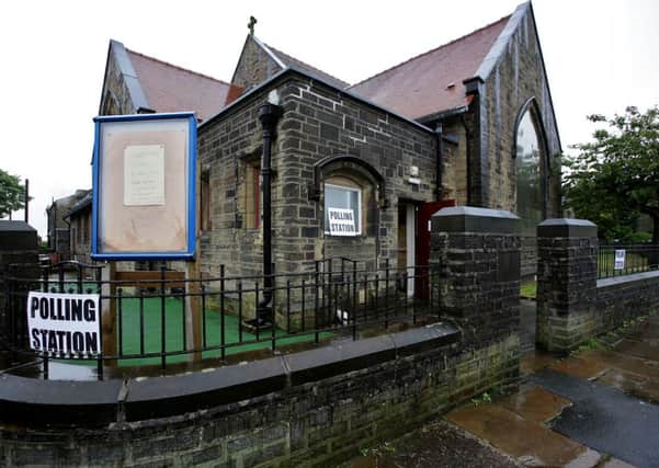Polling station in Warley Road, Halifax.