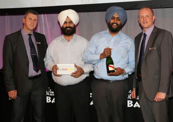 Smith House Post Office won the Best Store Overall at the Go Local Extra Awards. Pictured are David Grimes, Jaswinder Singh, Jasdeep Singh, Andy Whitworth.