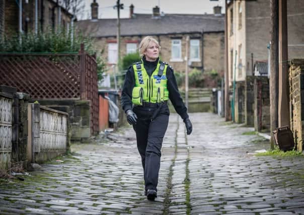 Undated BBC Handout Photo from Happy Valley. Pictured: Catherine (SARAH LANCASHIRE). See PA Feature TV Lancashire. Picture Credit should read: PA Photo/BBC/Red Productions. WARNING: This picture must only be used to accompany PA Feature TV Lancashire. WARNING: Use of this copyright image is subject to the terms of use of BBC Pictures' BBC Digital Picture Service. In particular, this image may only be published in print for editorial use during the publicity period (the weeks immediately leading up to and including the transmission week of the relevant programme or event and three review weeks following) for the purpose of publicising the programme, person or service pictured and provided the BBC and the copyright holder in the caption are credited. Any use of this image on the internet and other online communication services will require a separate prior agreement with BBC Pictures. For any other purpose whatsoever, including advertising and commercial prior written approval from the copyright holder will be