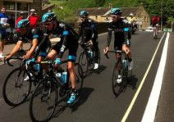 Team Sky on the streets of Mytholmroyd as they prepare for the Tour de France. Picture submitted by Julie Fiona Clark