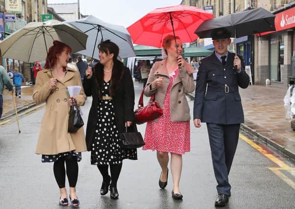 Brighouse 1940s Weekend.
From the left, Lucy Broadbent, Paula Broadbent, Keeley Wooton and Steven Blackburn.