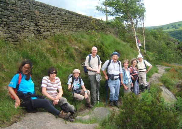 Members of Calderdale Ramblers group on a guided walk around Heptonstall and Colden