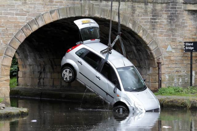 Car recovered from the canal at Elland Bridge, Elland.