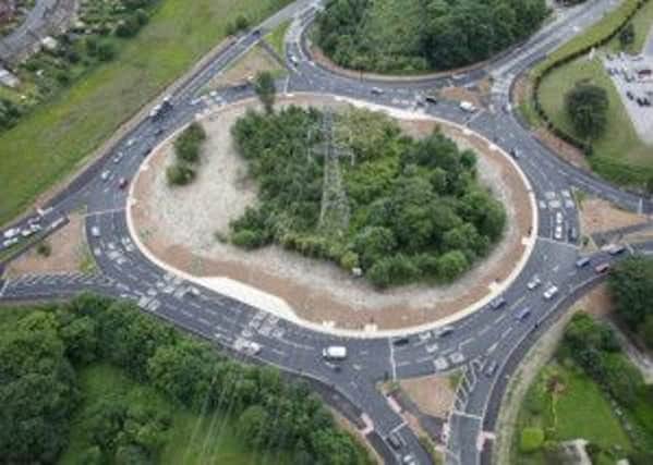 An aerial view of the Ainley Top Roundabout after the £2 million works