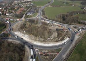 An aerial view of the Ainley Top Roundabout before the £2 million works