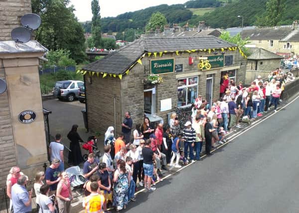 Crowds in Mytholmroyd for Le Tour