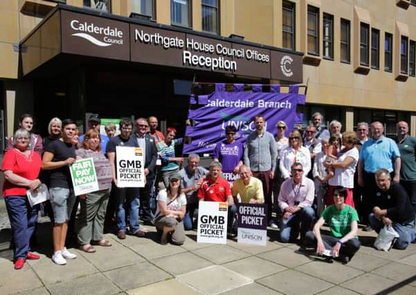 Public sector workers rally at Northgate House, Halifax