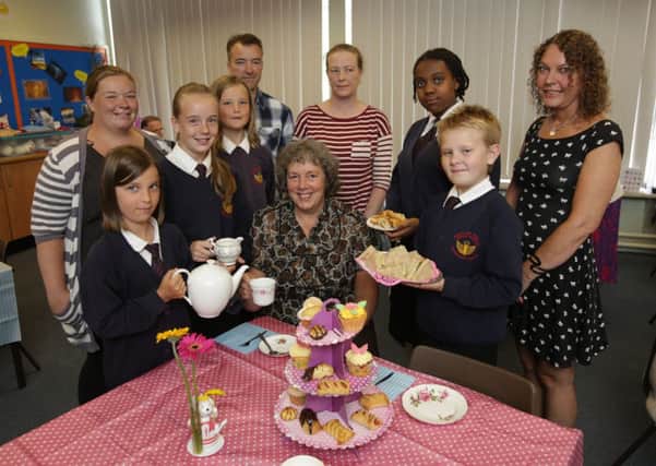 Tea party for teacher, Lynda Howard, who is leaving Field Lane School, Rastrick after 39 years.
