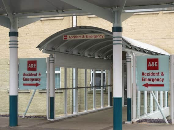 The accident and emergency entrance at Calderdale Royal Hospital