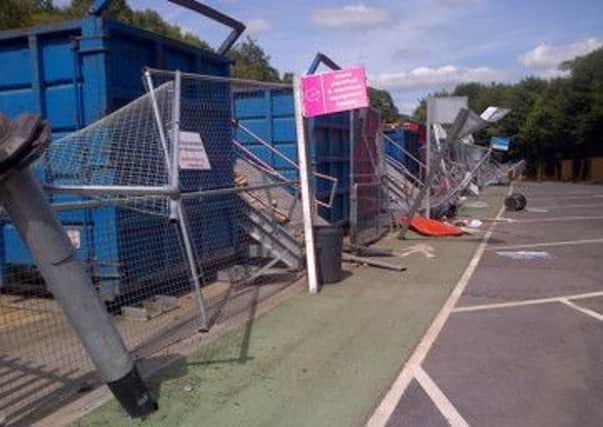 Damage at Eastwood Recycling Centre, Todmorden