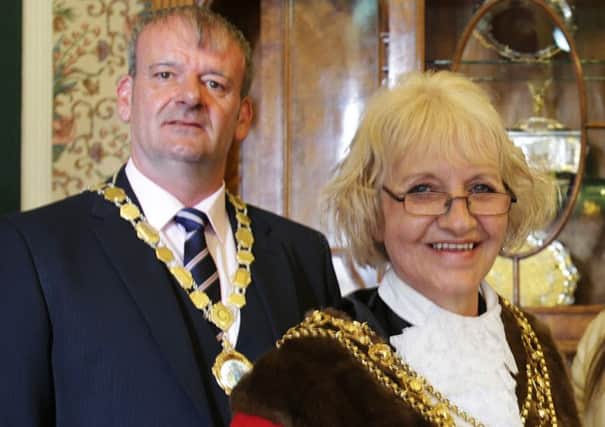 The Mayor of Calderdale Coun Pat Allen with consort Robert Weeks.