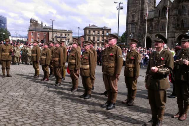 Sunshine greeted the Todmorden Pals when they reached Rochdale on their first world war commemoration march
