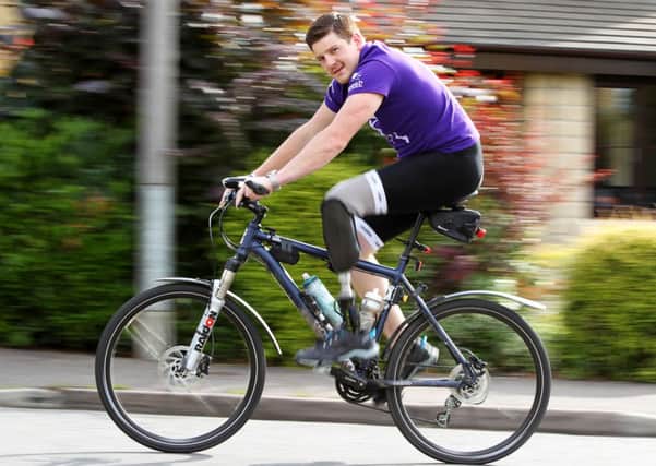 Johnny Ackroyd, 28, is an amputee and will be cycling from London to Amsterdam for Limb Power charity.
