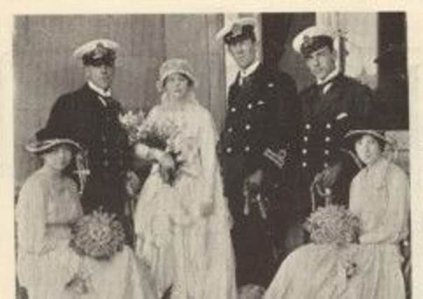 Wilhelmina Little and Lieutenant Charles Gibbon on their wedding day (s)