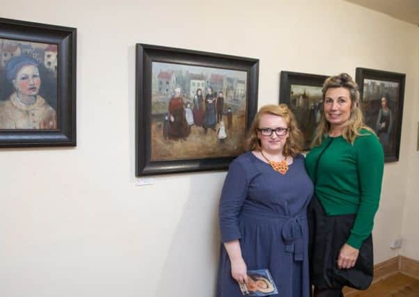Gillian Lee Smith and Alison Bartram at the 'We all cast shadows' exhibition at Heart Gallery. Hebden Bridge. Picture by Craig Shaw.