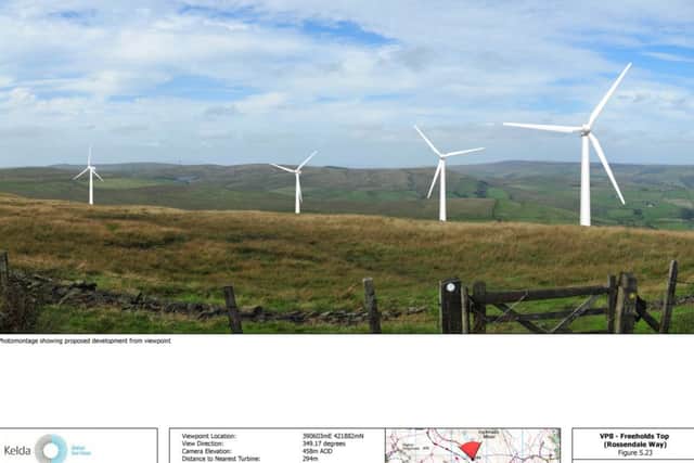 Artist impression of Gorpley wind farm, Todmorden