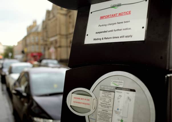 Picture shows on-street parking machines in Halifax that have been suspended after the council admitted every ticket handed out since 2008 has been ILLEGAL.  Picture Ross Parry
