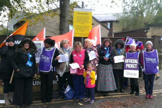 Health workers strike at Calderdale Royal Hospital