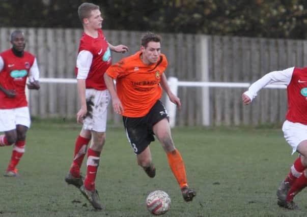 Actions from the game, Brighouse Town v Thackley at St Giles Road.
James Hurtley makes another run.