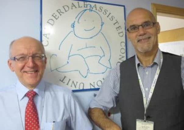 Calderdale Royals asssited conception units consultant urologist Karol Rogawski with IVF specialist Martin de Bono