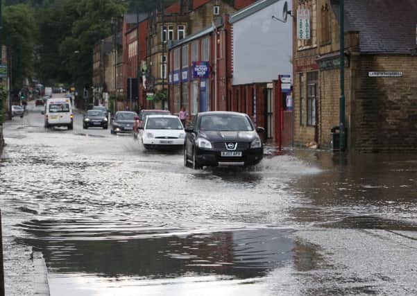 Floods in Halifax Road, Todmorden.