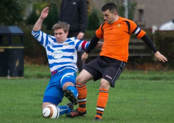 Actions from Brighouse Sports v Warley Rangers at Lane Head. Pictured are Chris Allan and Chris Hall