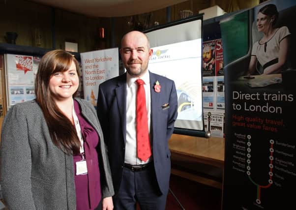 Kate Thorpe and Sean English at the Grand Central stakeholders roadshow held at Square Chapel, Halifax.