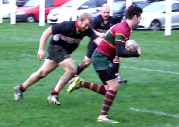 Heath v Brods
Jack Sheldrake about to score game's only try