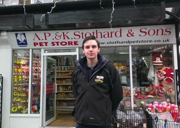 Ben Stothard, 28, co-owner AP and K Stothard and Sons pet shop, Commercial Street.
