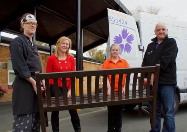 In Work! Disability Action Yorkshire trainees Louise Dakin (second right) and Alastair Williams (far right) with Caterplus head chef David Preston and Disability Action Yorkshire deputy chief executive Ange Brockett. (S)