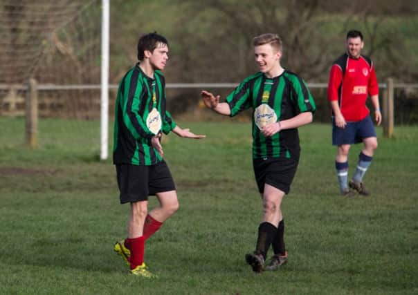 Actions from Royd v Bowling Club, football at Carr Green. Pictured is Thomas Mellor goal