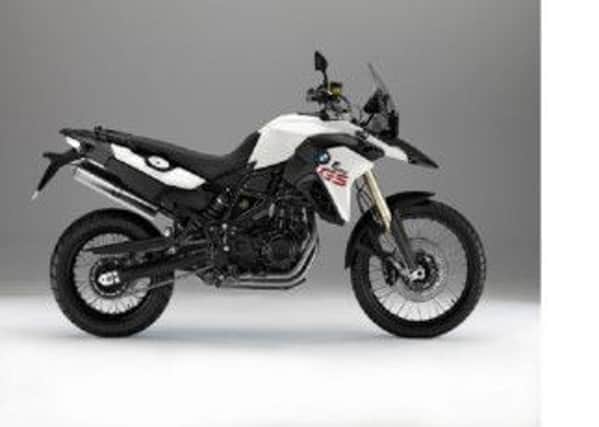 A white coloured BMW F800 GS was stolen from  an address on Goit Side, Luddenden