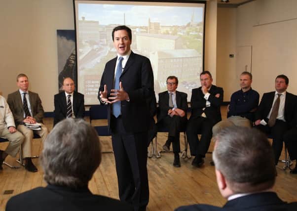 Chancellor George Osborne at Dean Clough, Halifax.