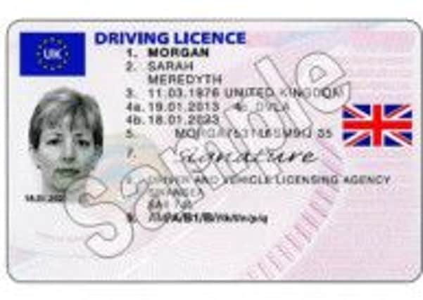 A sample of the new driving licence, displaying the Union Flag.