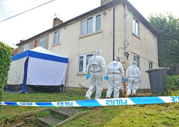 Scene picture, where 68 year Clement Desmier has been found murdered in his home in Bradford, West Yorkshire