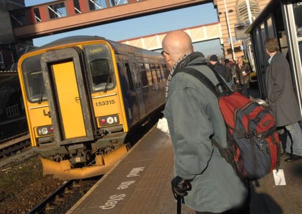 Commuters at Harrogate station. (1401205AM1)