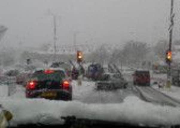 Reader Viv Wade  Tweeted this photograph of snow chaos at King Cross, Halifax