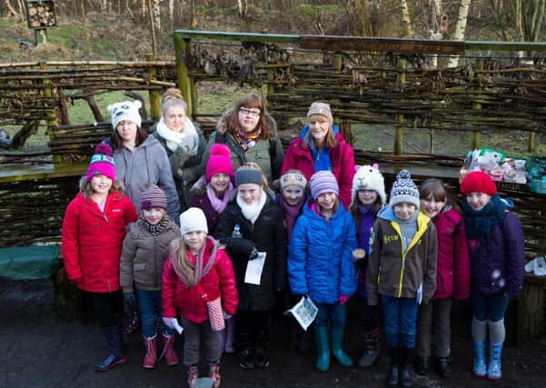 4th Rastrick Brownies doing bird feeding and spotting at Cromwell Bottom Nature Reserve
